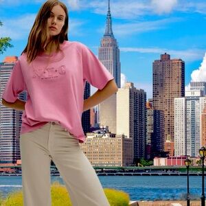 NYC My Favourite City Embroidered Cotton Tee NWT